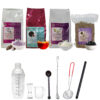 Taro bubble tea with utensils set